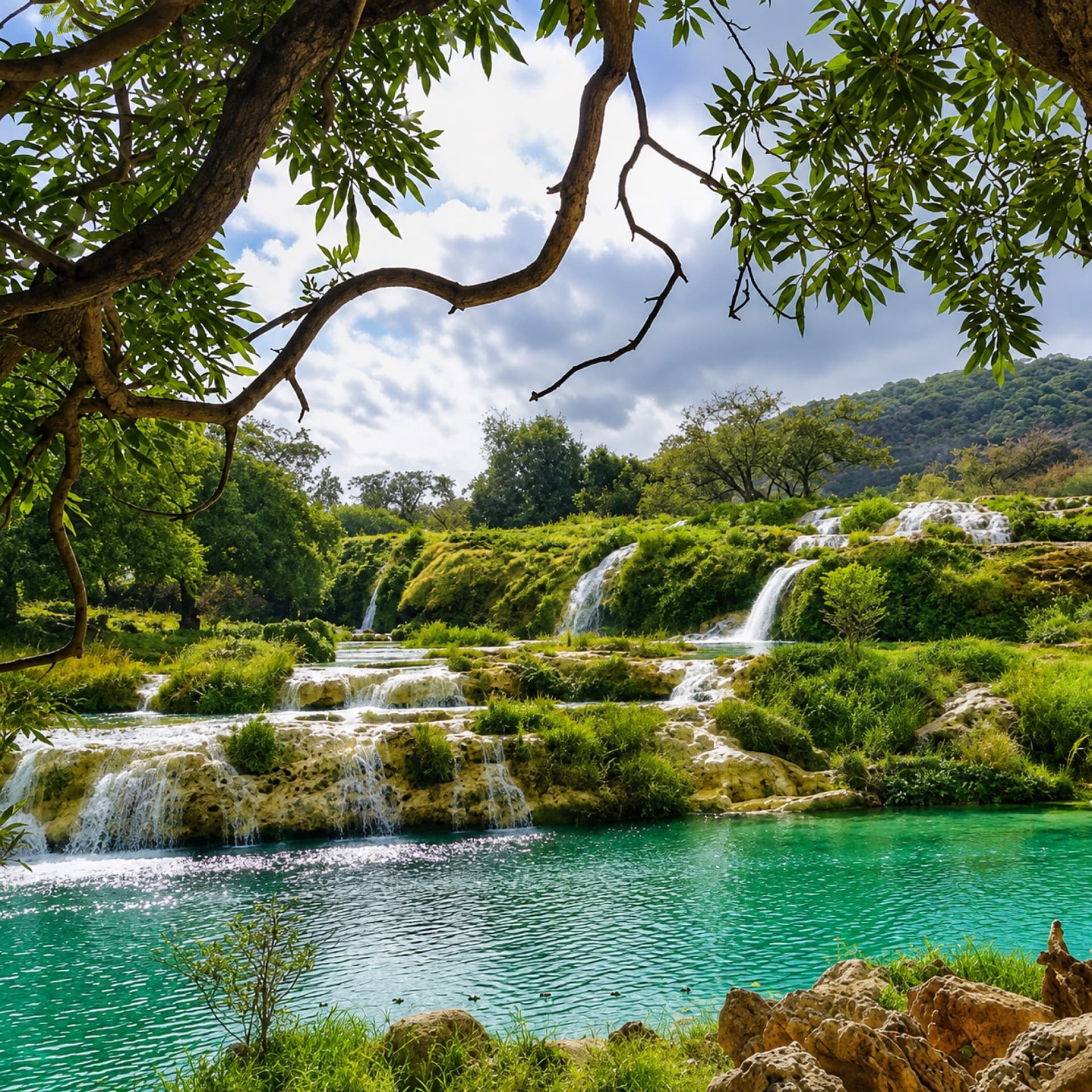 Vodopády a jezírka Wadi Darbat